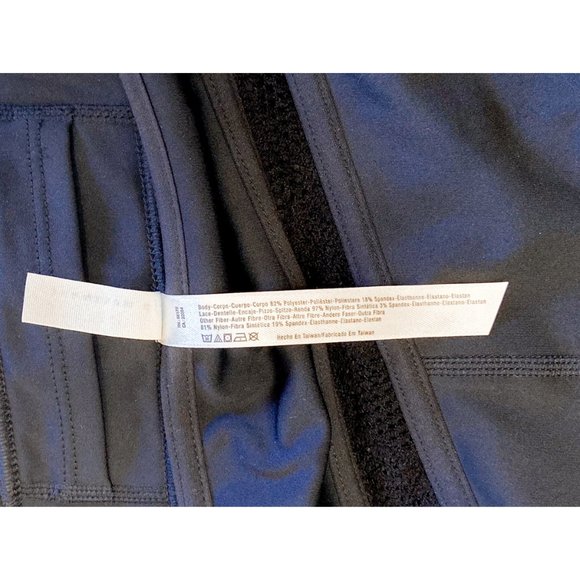 Free People Black Floral Lace Light Weight Long Activewear Leggings w. Pocket, S - Picture 9 of 9